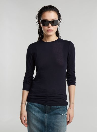 Top Ribbed Shoulder Panels Slim